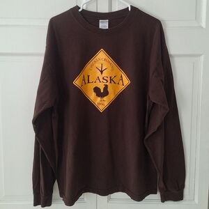 Chicken Crossing Alaska long sleeved t-shirt